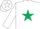 Silk - White, dark green star