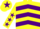 Silk - Yellow, purple chevrons, yellow sleeves, purple stars, yellow cap, purple star