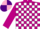 Silk - Violet and white check, pink and purple quartered cap