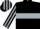 Silk - Black, silver hoop, striped sleeves and cap, black peak