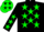 Silk - Black, neon green stars