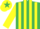 Silk - Emerald green and yellow stripes, yellow sleeves, yellow cap, emerald green star