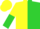 Silk - Yellow & lime green vertical halves