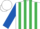 Silk - White and Emerald Green stripes, Royal Blue sleeves, White cap