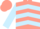 Silk - Coral, light blue chevrons and sleeves, coral cap
