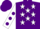 Silk - Purple, white stars, white sleeves, purple spots