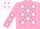 Silk - Dayglo pink, white stars