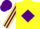 Silk - yellow, purple diamond, striped sleeves, purple cap