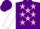 Silk - Purple, pink stars, white sleeves, purple cap