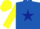 Silk - Royal blue, dark blue star, yellow sleeves and cap