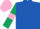 Silk - Royal blue, dark green sleeves, pink armlets, pink cap