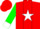 Silk - Red, white 'z' in white horseshoe, white star stripe and cuffs on green sleeves