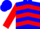 Silk - Blue, red chevrons, red sleeves