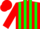 Silk - Red, yellow and green stripes, red cap