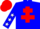 Silk - Blue body, red cross of lorraine, blue arms, white stars, red cap