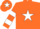 Silk - Orange, white star, hooped sleeves, orange cap, white star