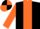 Silk - Black body, orange stripe, orange arms, orange cap, black quartered