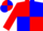Silk - Red and blue quarters, white 'dc', blue and red blocks on sleeves