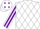 Silk - White, purple diamonds, white diamonds on purple stripe on sleeves