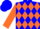 Silk - Blue, orange diamonds orange sleeves