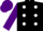 Silk - Black, white spots, purple sleeves and cap, black peak