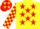 Silk - Yellow, red stars, yellow and red check sleeves