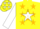 Silk - Yellow, white star, gold stars on white sleeves