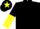 Silk - Black, black, yellow halved sleeves, yellow, black star cap
