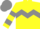 Silk - Yellow, grey chevron hoop, yellow, grey hoop sleeves, grey cap