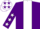 Silk - Purple, white stripe, purple sleeves, white stars and cap