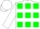 Silk - White, green squares