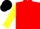 Silk - Red, black cap, red hoop on yellow sleeves