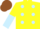 Silk - Yellow, Light Blue spots, halved sleeves, Brown cap