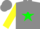 Silk - Gray, green star, gray stars on yellow sleeves, gray cap