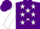 Silk - Purple, white stars, white stars on purple hoop on white sleeves, purple cap