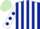 Silk - Dark Blue and White stripes, White sleeves, Dark Blue spots, Light Green cap