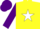 Silk - Yellow, white star, purple sleeves & cap