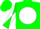 Silk - Green, white blocks, green 'hh' on white ball, green and white diagonal quartered slvs, green cap