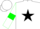 Silk - White, black star, green armlets on sleeves