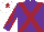 Silk - Purple, maroon cross belts, diabolo on sleeves, white cap, maroon star