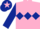 Silk - Pink, dark blue triple diamond and sleeves, dark blue cap, pink star