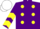 Silk - Purple, yellow spots, chevrons on sleeves, white cap