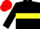 Silk - BLACK, yellow hoop & armlet, red cap