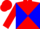 Silk - Red and blue diagonal quarters, red cap