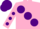 Silk - PINK, large purple spots, purple spots on sleeves, purple cap