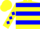 Silk - Yellow, yellow 'rr' on blue block, blue hoops and diamonds on sleeves, yellow cap