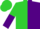 Silk - Lime, purple diagonal halves