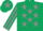Silk - Dark green, grey stars, striped sleeves and star on cap