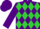 Silk - Purple, lime emblem, lime diamonds, purple cap