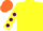 Silk - Yellow, Purple spots on sleeves, Orange cap